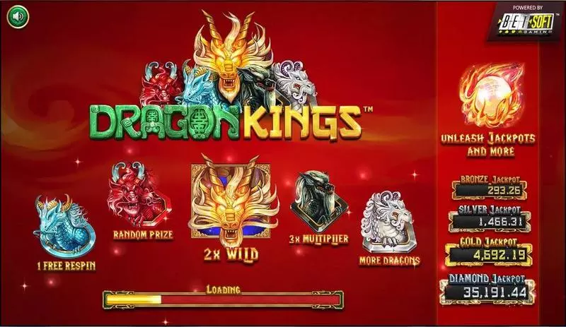 Dragon Kings Fun Slot Game made by BetSoft with 5 Reel and 10 Line