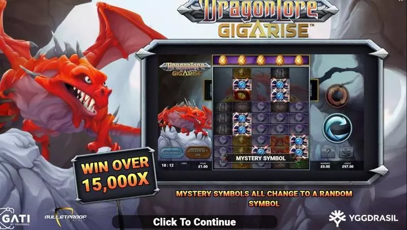 Dragon Lore GigaRise Fun Slot Game made by Bulletproof Games with 5 Reel and 100 Line