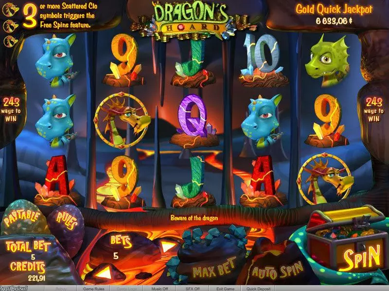 Dragon's Hoard Fun Slot Game made by bwin.party with 5 Reel and 243 Line