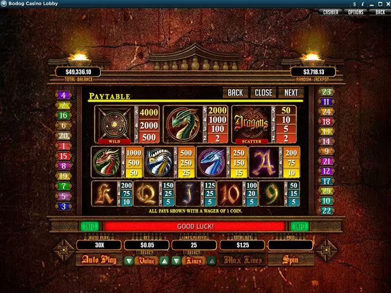 Dragons Fun Slot Game made by RTG with 5 Reel and 25 Line
