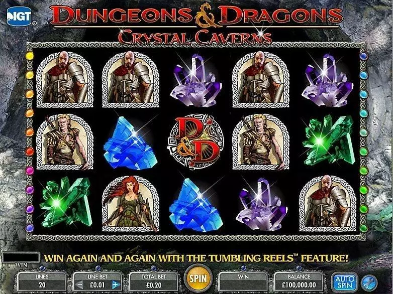 Dungeons & Dragons - Crystal Caverns Fun Slot Game made by IGT with 5 Reel and 20 Line
