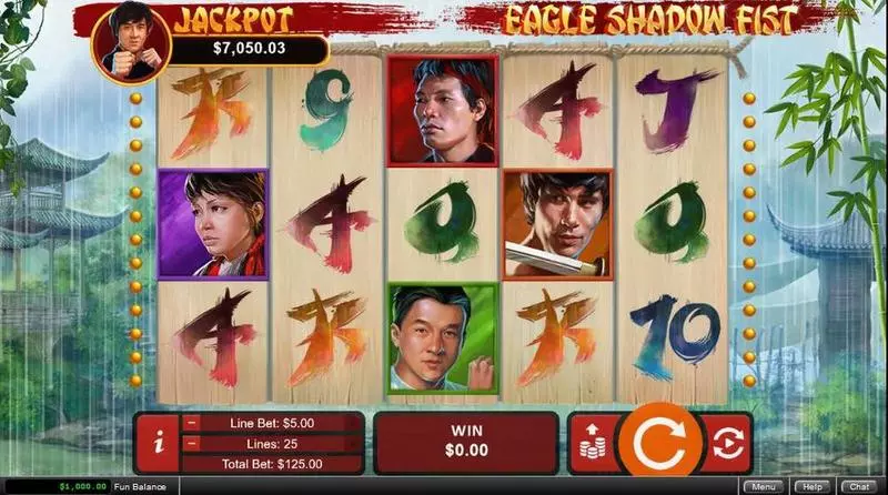 Eagle Shadow Fist Fun Slot Game made by RTG with 5 Reel and 25 Line