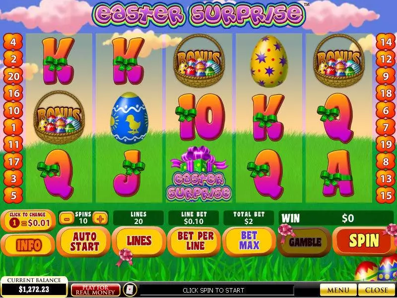 Easter Surprise Fun Slot Game made by PlayTech with 5 Reel and 20 Line
