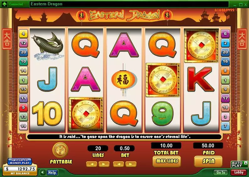 Eastern Dragon Fun Slot Game made by 888 with 5 Reel and 20 Line