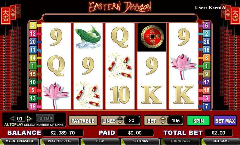 Eastern Dragon Fun Slot Game made by CryptoLogic with 5 Reel and 20 Line