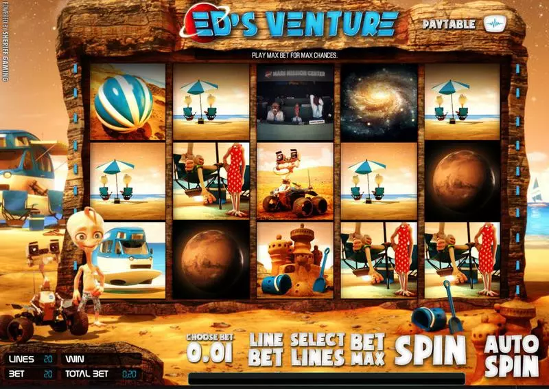 Ed's Venture Fun Slot Game made by Sheriff Gaming with 5 Reel and 20 Line