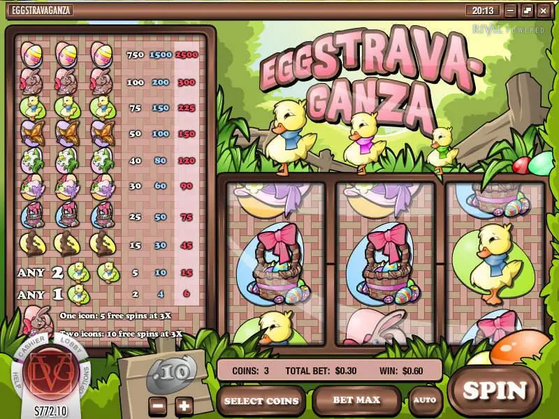 Eggstravaganza Fun Slot Game made by Rival with 3 Reel and 1 Line