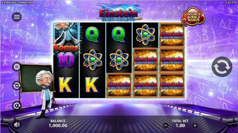 Einstein Eureka Moments Fun Slot Game made by StakeLogic with 5 Reel and 20 Line