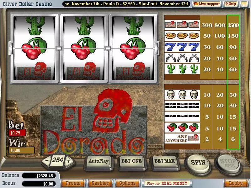 El Dorado Fun Slot Game made by Vegas Technology with 3 Reel and 1 Line