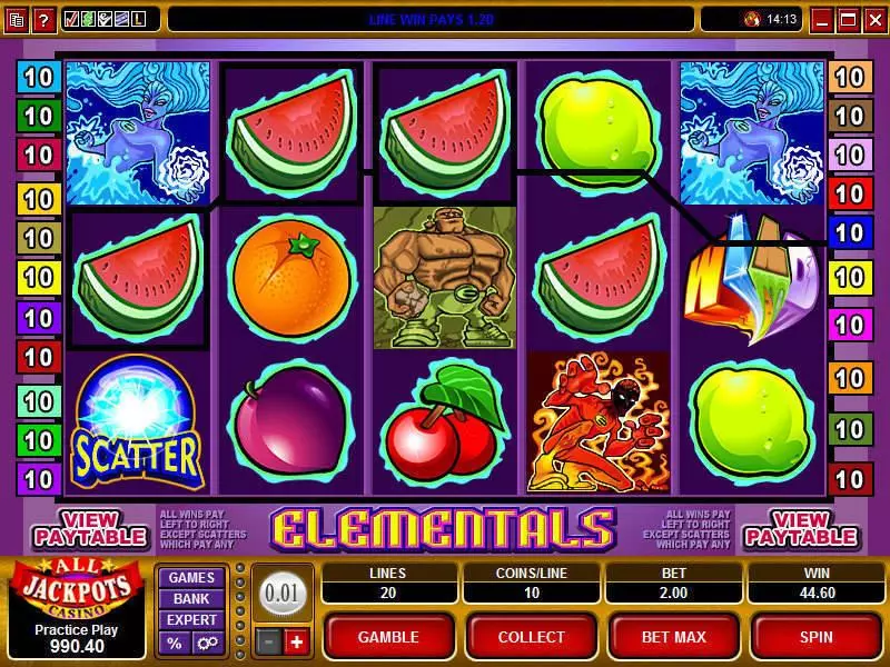 Elementals Fun Slot Game made by Microgaming with 5 Reel and 20 Line