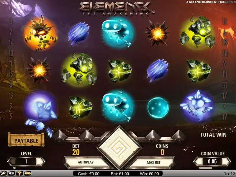 Elements Fun Slot Game made by NetEnt with 5 Reel and 20 Line