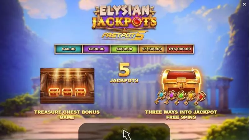 Elysian Jackpots Fun Slot Game made by Yggdrasil with 5 Reel and 20 Line