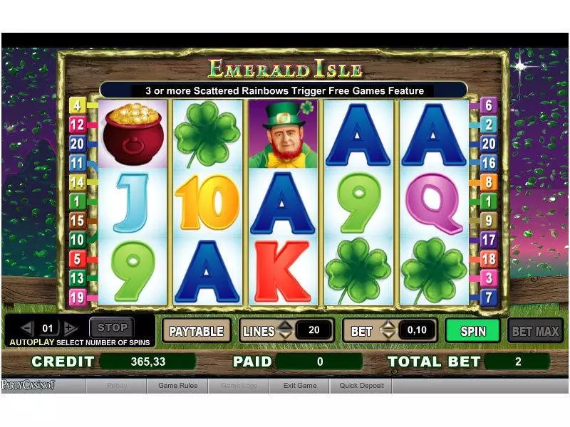 Emerald Isle Fun Slot Game made by bwin.party with 5 Reel and 20 Line