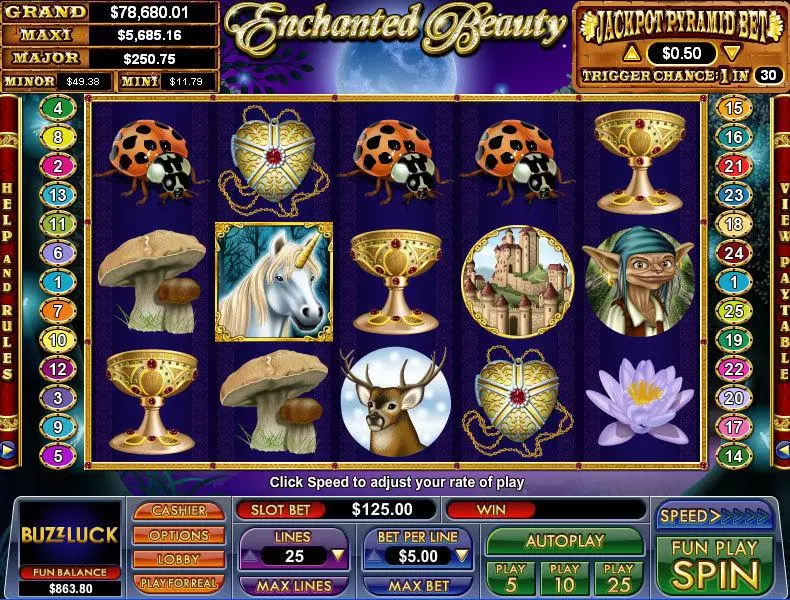 Enchanted Beauty Fun Slot Game made by NuWorks with 5 Reel and 25 Line