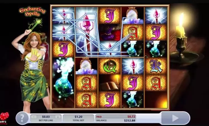 Enchanting Spells Fun Slot Game made by 2 by 2 Gaming with 5 Reel and 40 Line