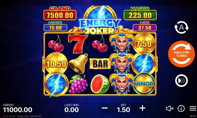 Energy Joker - Hold and Win Fun Slot Game made by Playson with 5 Reel and 5 Line