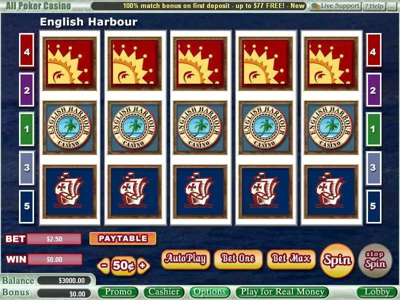 English Harbour Fun Slot Game made by Vegas Technology with 5 Reel and 5 Line