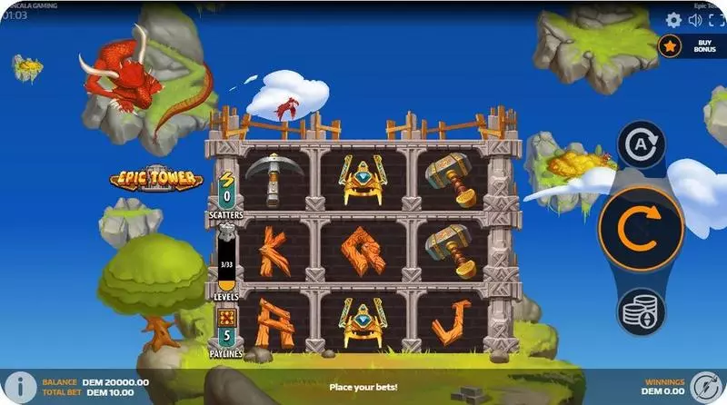 Epic Tower Fun Slot Game made by Mancala Gaming with 3 Reel and 5 Line