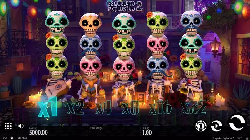 Esqueleto Explosivo 2 Fun Slot Game made by Thunderkick with 5 Reel 