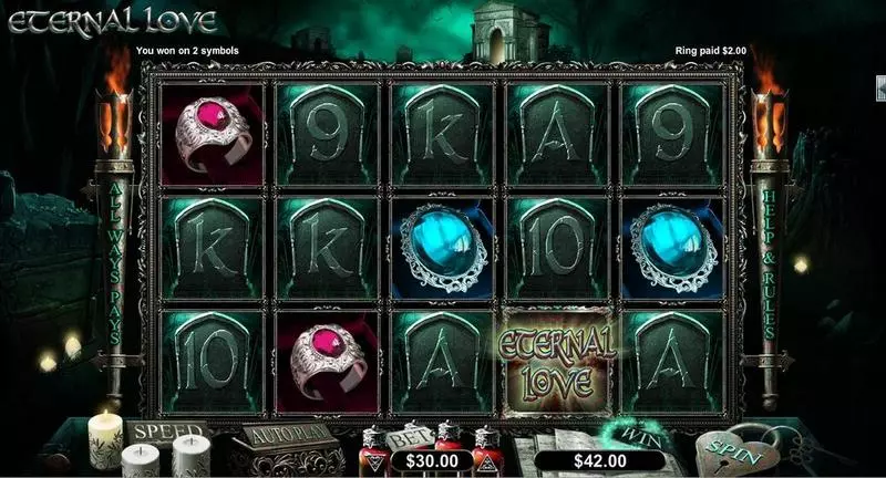 Eternal Love Fun Slot Game made by RTG with 5 Reel and 243 Line