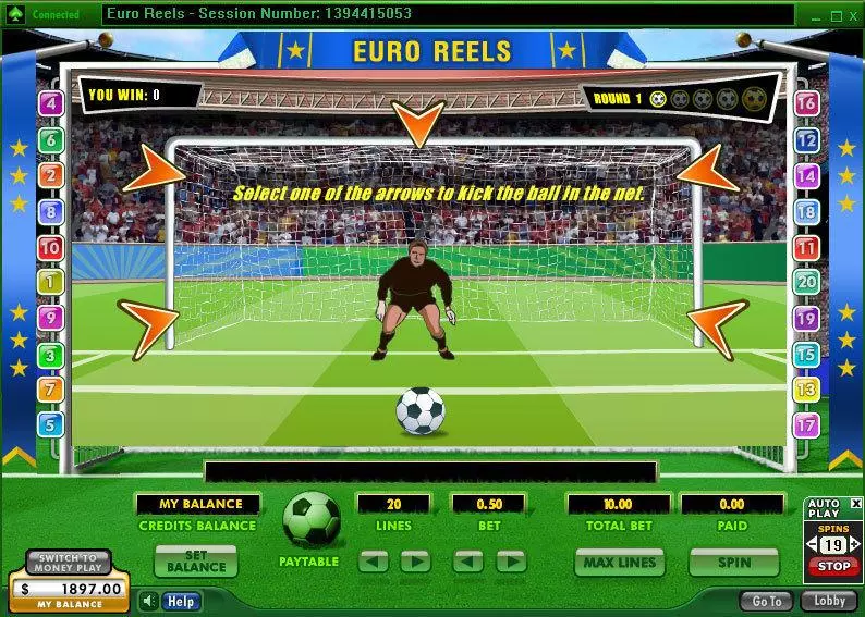 Euro Reels Fun Slot Game made by 888 with 5 Reel and 20 Line