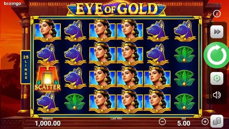 Eye of Gold Fun Slot Game made by Booongo with 6 Reel and 25 Line