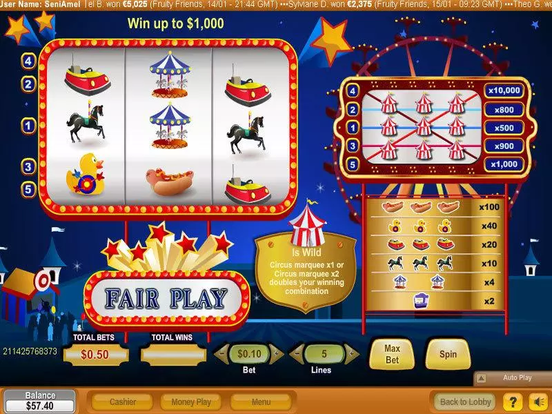 Fair Play Fun Slot Game made by NeoGames with 3 Reel and 5 Line