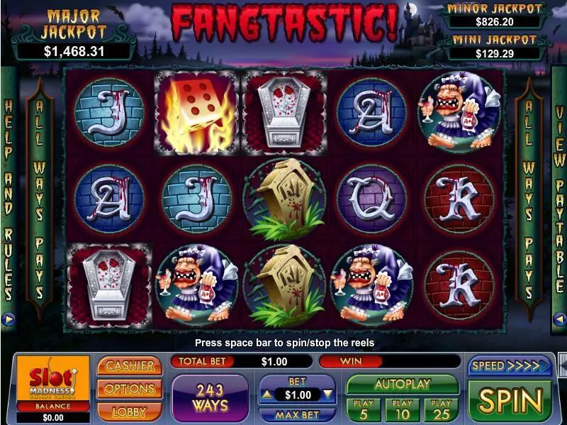 Fangtastic Fun Slot Game made by NuWorks with 5 Reel and 243 Line