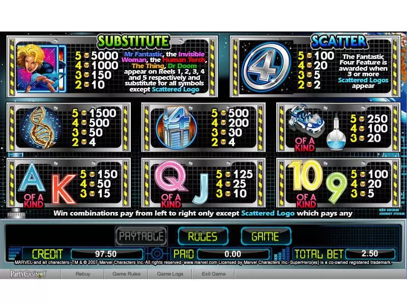 Fantastic Four Fun Slot Game made by bwin.party with 5 Reel and 25 Line