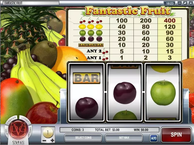 Fantastic Fruit Fun Slot Game made by Rival with 3 Reel and 1 Line