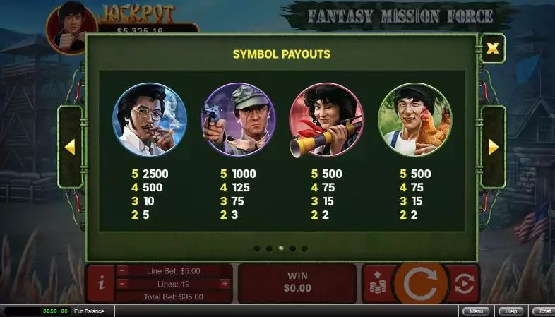 Fantasy Mission Force Fun Slot Game made by RTG with 5 Reel and 20 Line