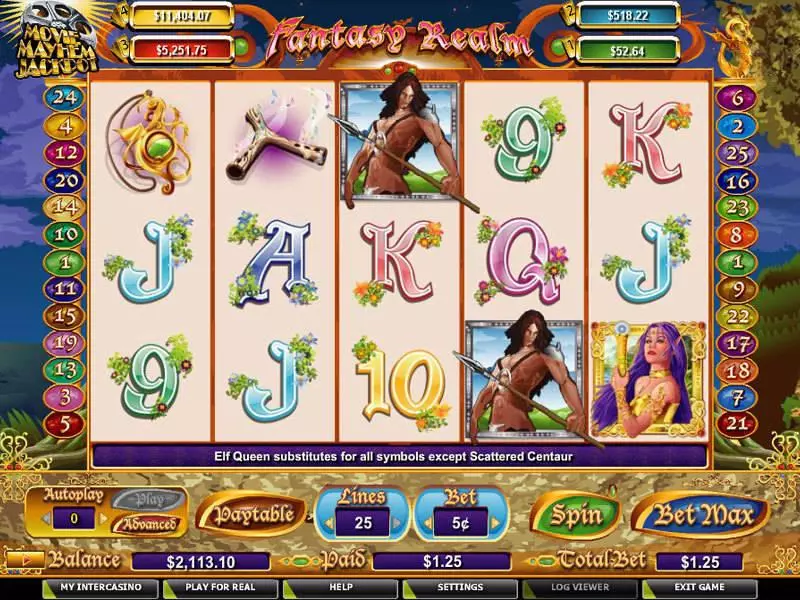Fantasy Realm Fun Slot Game made by CryptoLogic with 5 Reel and 25 Line