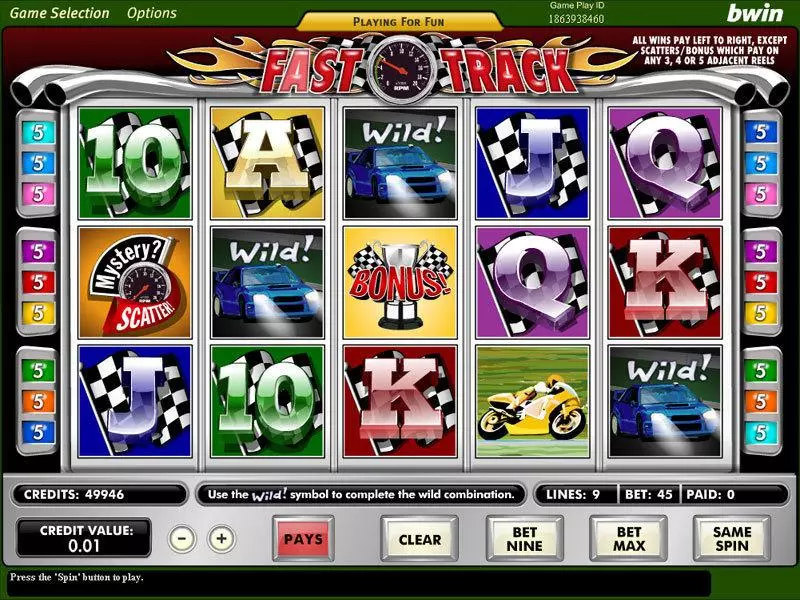 Fast Track Fun Slot Game made by Amaya with 5 Reel and 9 Line