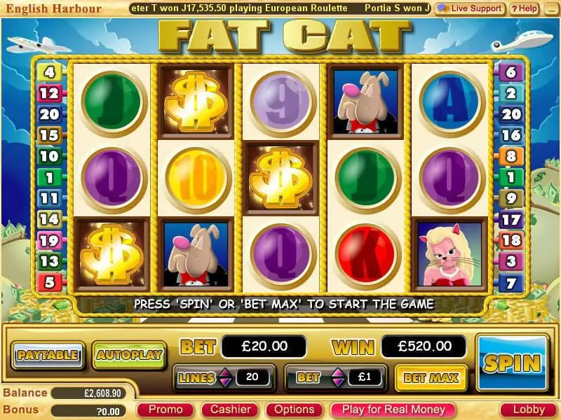 Fat Cat Fun Slot Game made by WGS Technology with 5 Reel and 20 Line