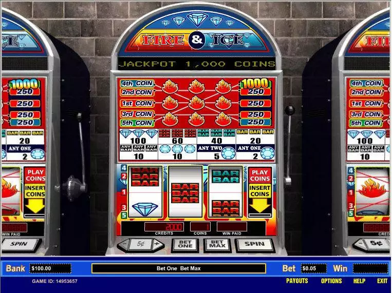 Fire and Ice 5 Line Fun Slot Game made by Parlay with 3 Reel and 5 Line