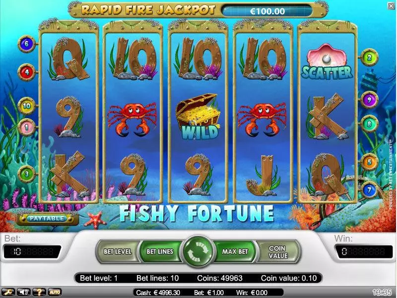Fishy Fortune Fun Slot Game made by NetEnt with 5 Reel and 10 Line