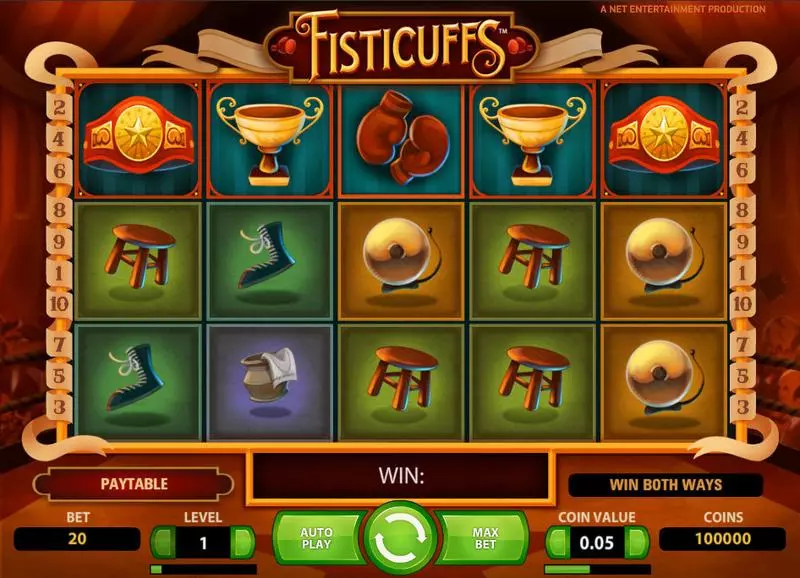 Fisticuffs Fun Slot Game made by NetEnt with 5 Reel and 10 Line