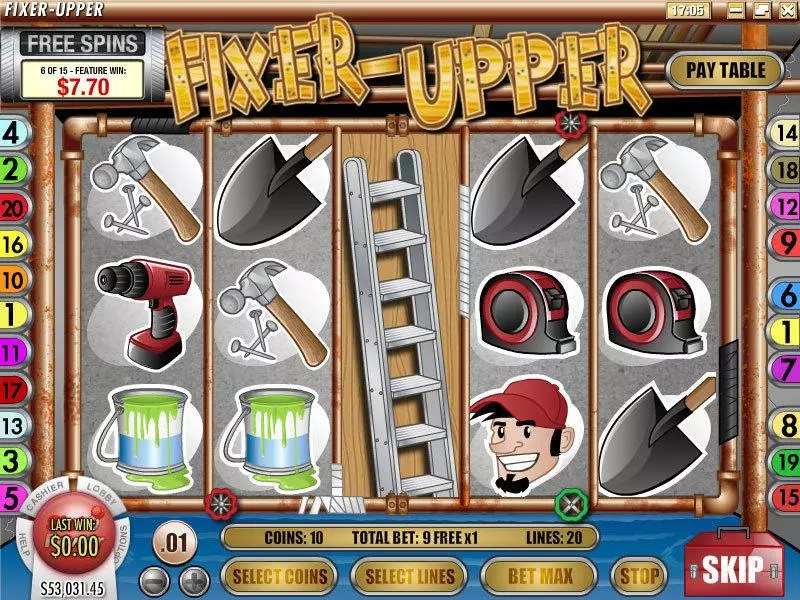 Fixer Upper Fun Slot Game made by Rival with 5 Reel and 20 Line