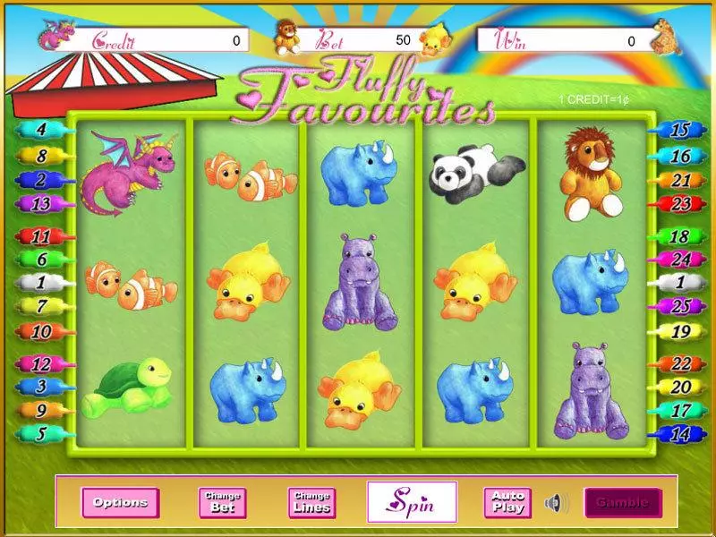 Fluffy Favourites Fun Slot Game made by Eyecon with 5 Reel and 25 Line