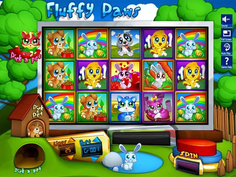 Fluffy Paws Fun Slot Game made by Slotland Software with 5 Reel and 25 Line