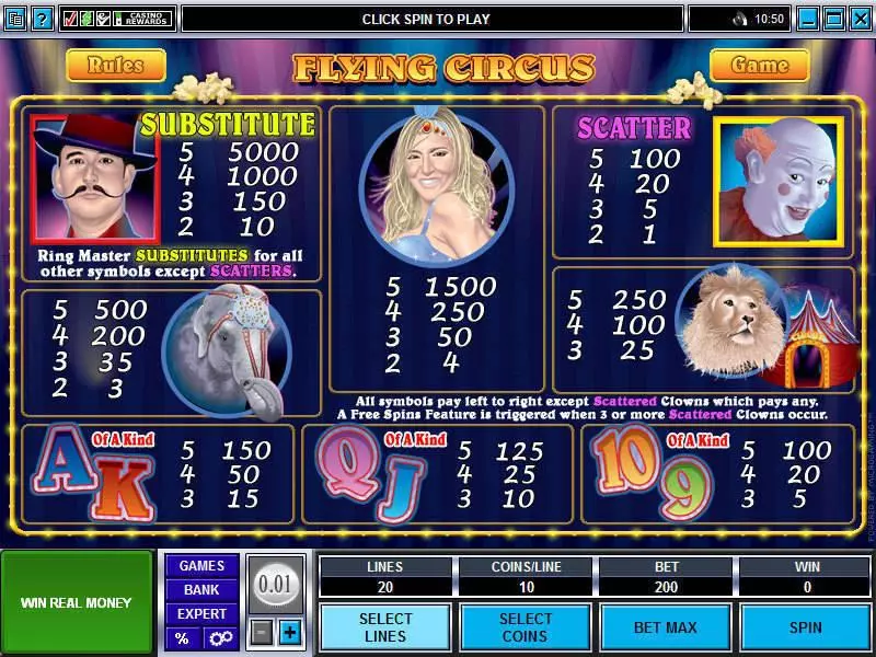 Flying Circus Fun Slot Game made by Microgaming with 5 Reel and 20 Line