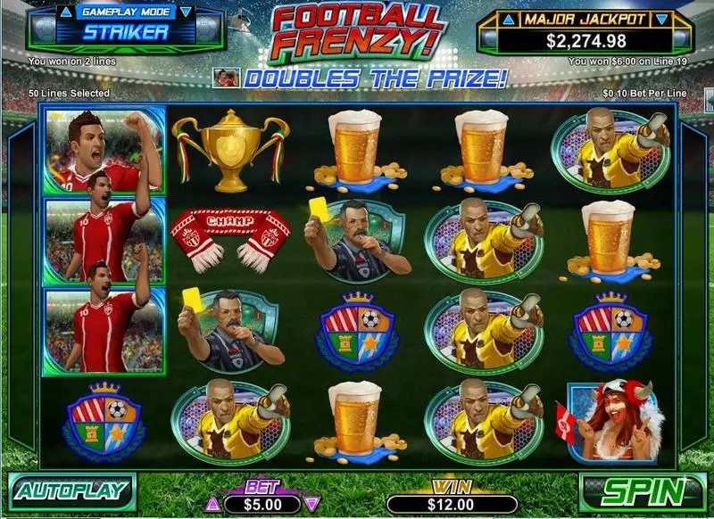 Football Frenzy Fun Slot Game made by RTG with 5 Reel and 50 Line