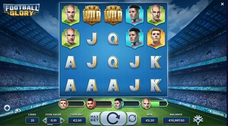 Football Glory Fun Slot Game made by Yggdrasil with 5 Reel and 25 Line