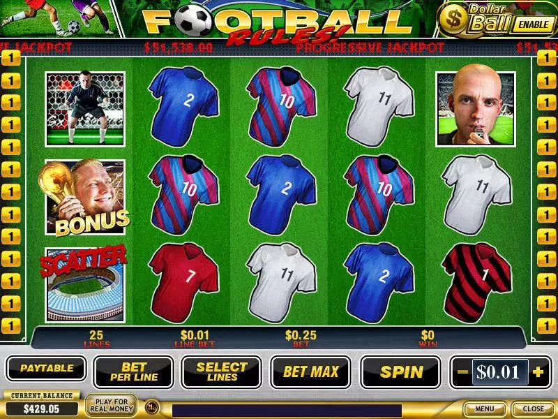 Football Rules! Fun Slot Game made by PlayTech with 5 Reel and 25 Line