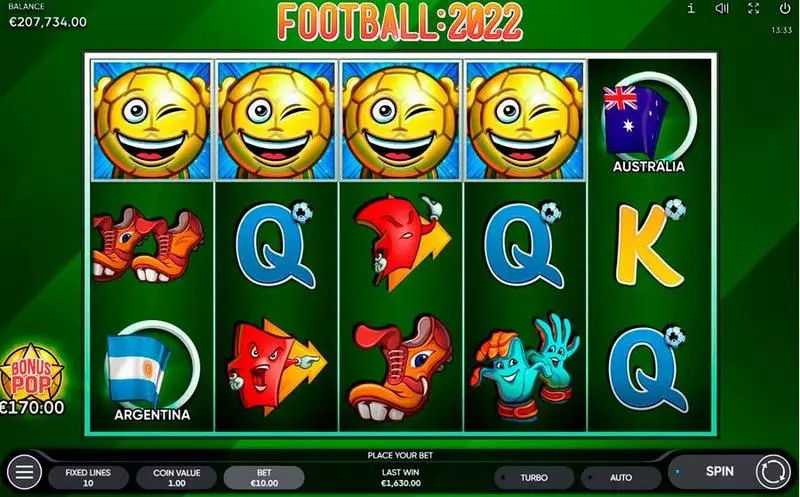 Football:2022 Fun Slot Game made by Endorphina with 5 Reel and 10 Line