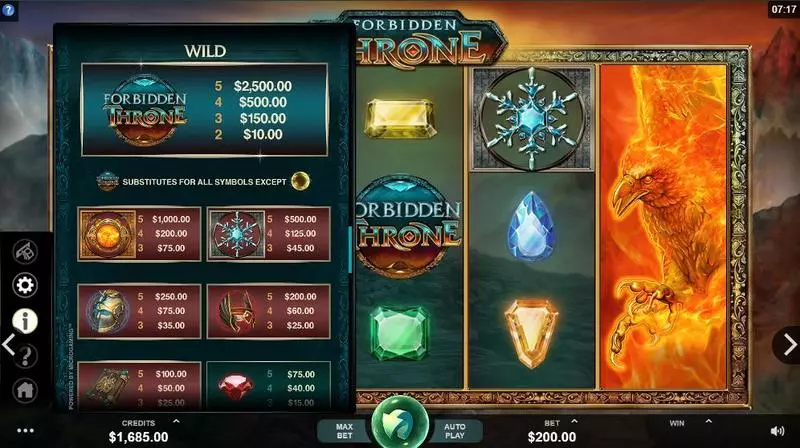 Forbidden Throne Fun Slot Game made by Microgaming with 5 Reel and 40 Line