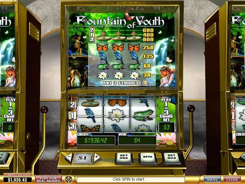 Fountain Of Youth Fun Slot Game made by PlayTech with 3 Reel and 3 Line