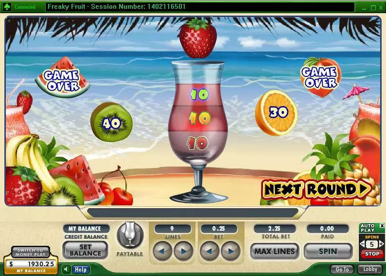 Freaky Fruit Fun Slot Game made by 888 with 5 Reel and 9 Line