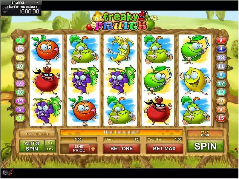Freaky Fruits Fun Slot Game made by GamesOS with 5 Reel and 20 Line
