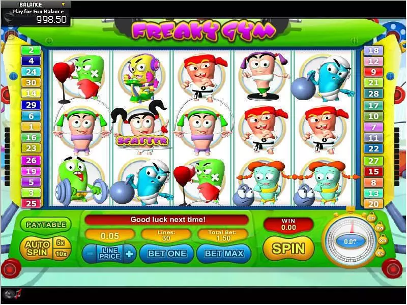Freaky Gym Fun Slot Game made by GamesOS with 5 Reel and 30 Line